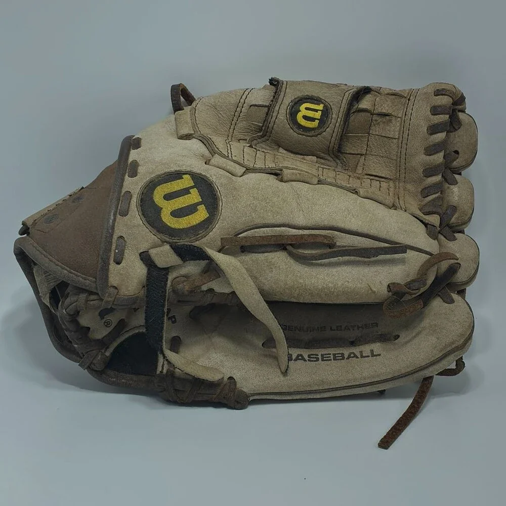 Wilson A450 Youth Baseball Glove Genuine Leather Tan/Brown Mitt MLB Patch
